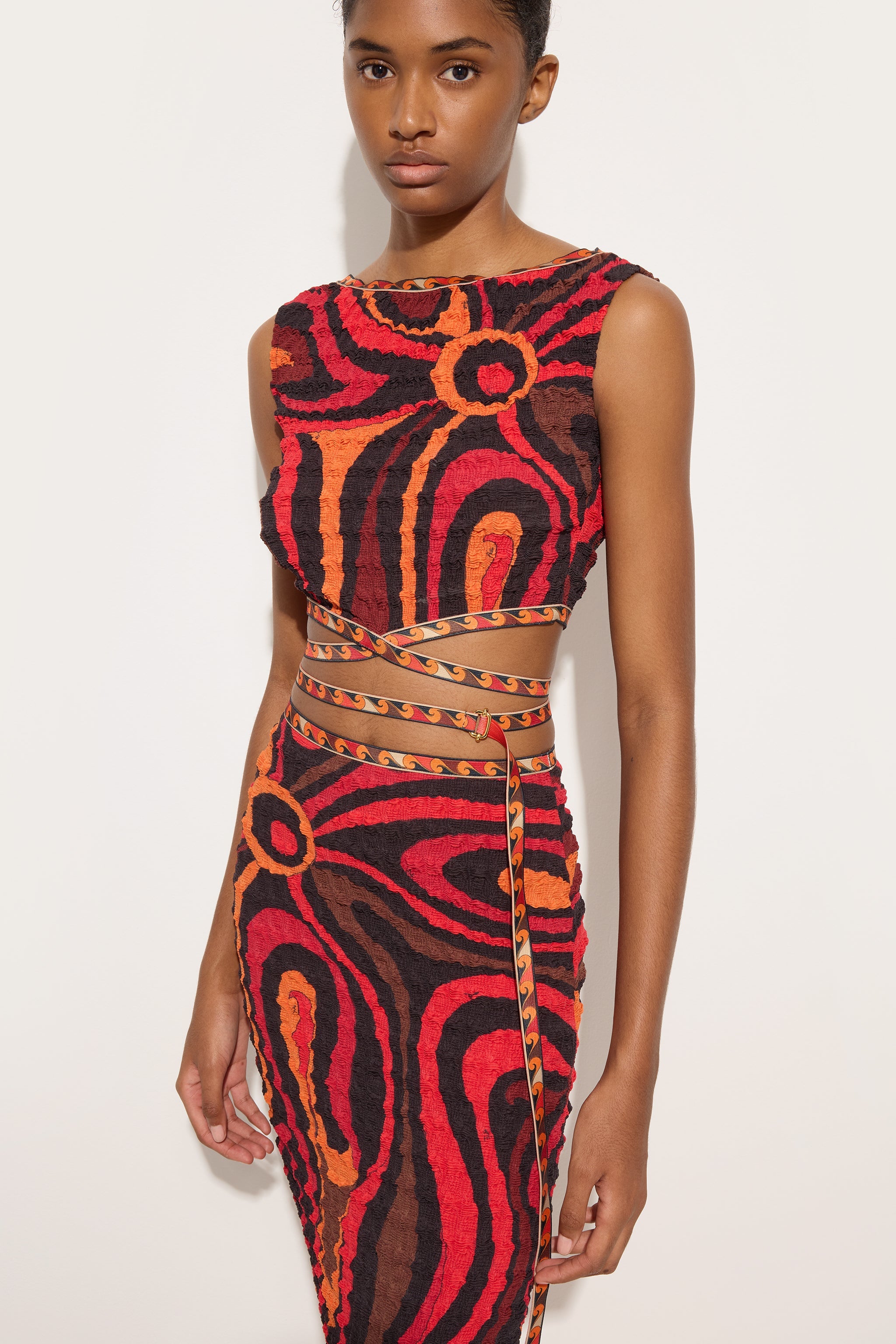 特価・EMILIO PUCCIラメ入り総柄トップスドルマンスリーブ伊製サイズ38 Marmo Print Shibori Laced Top – PUCCI Online Store