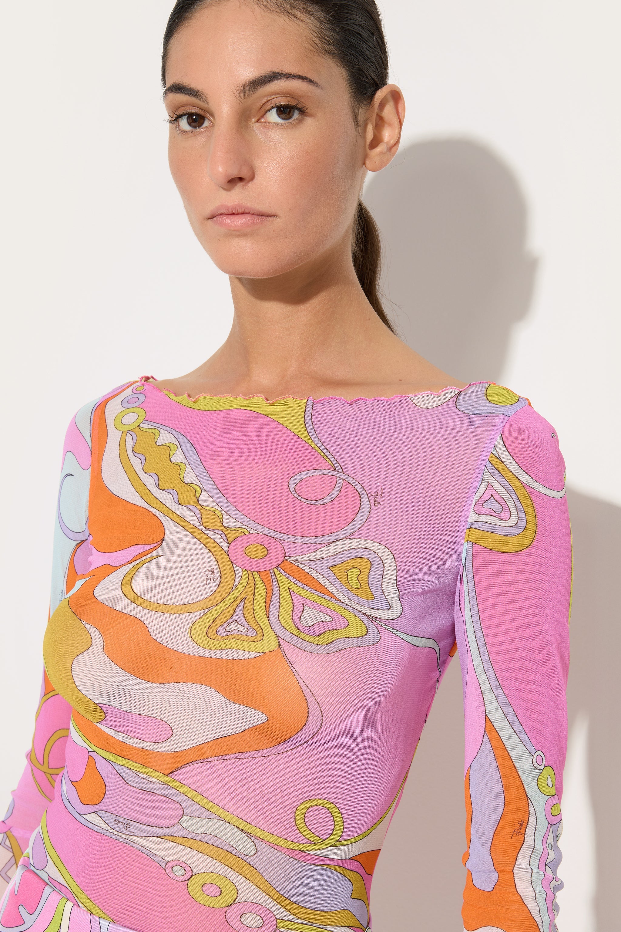 トップス pucci Orchidee Print Tulle Top – PUCCI