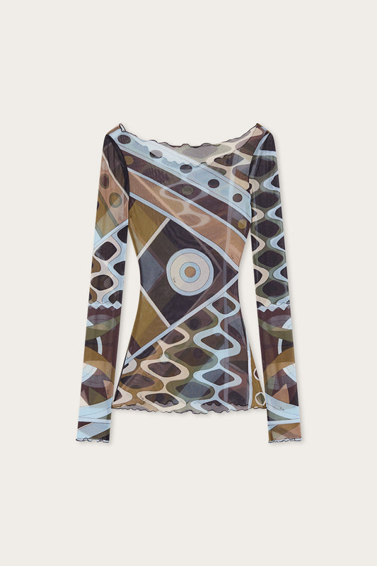 Vivara Print Tulle Top