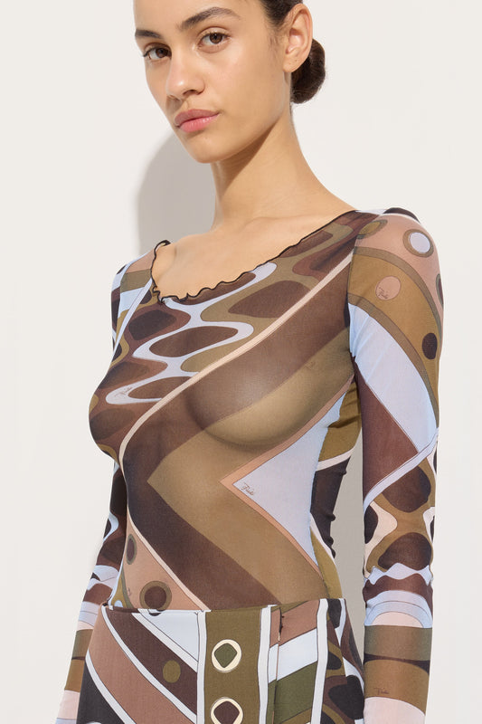 Vivara Print Tulle Top