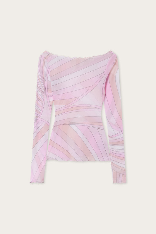 Iride Print Tulle Top