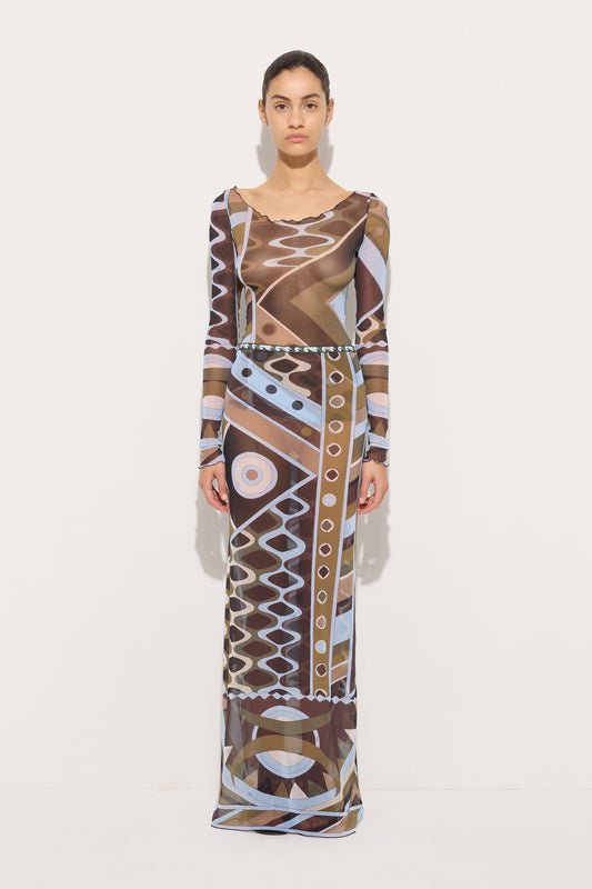 Vivara Print Long Tulle Skirt