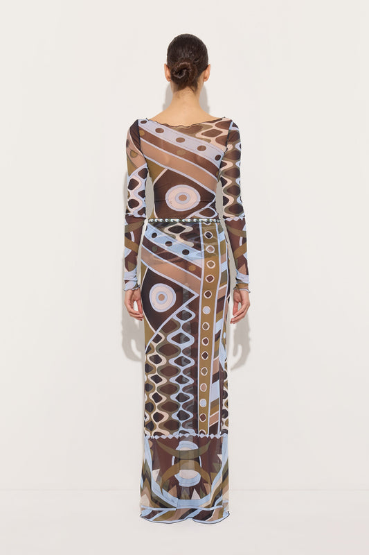 Vivara Print Long Tulle Skirt