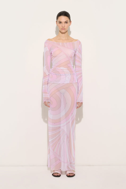 Iride Print Tulle Skirt