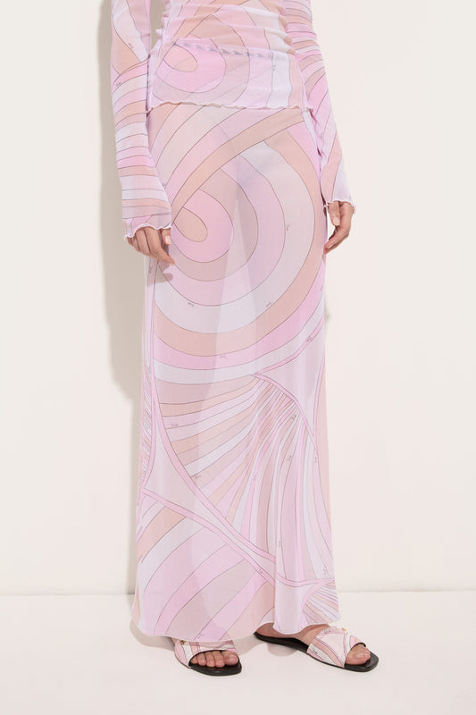 Iride Print Tulle Skirt