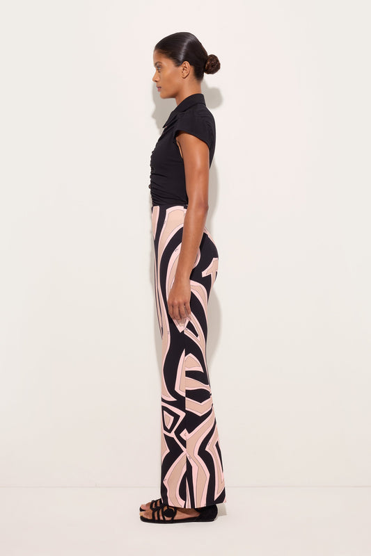 Labirinto Print Long Fitted Skirt