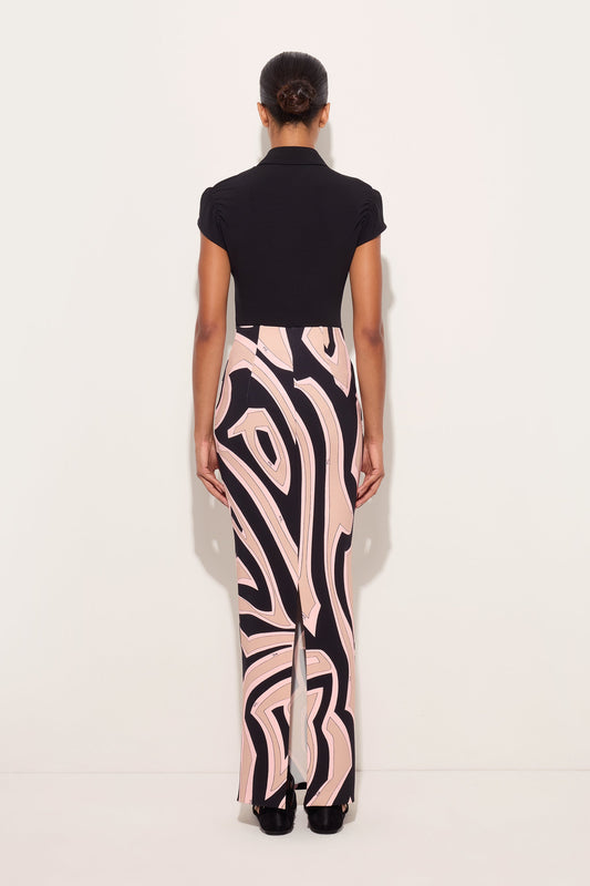 Labirinto Print Long Fitted Skirt