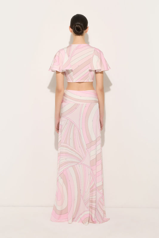 Iride Print Jersey Skirt