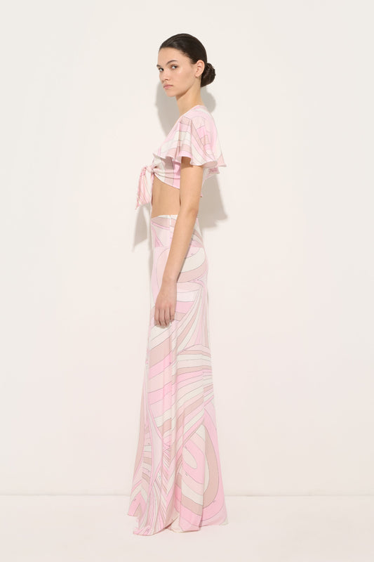 Iride Print Jersey Skirt