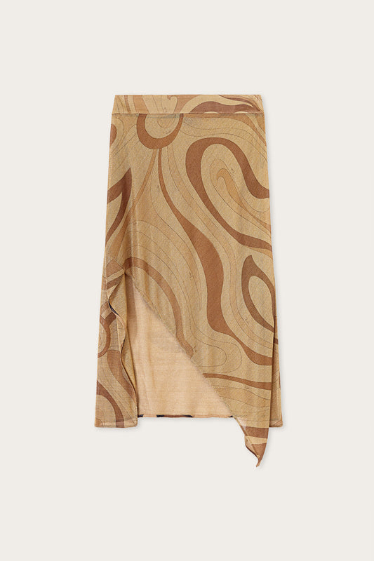 Marmo Print Lamè Skirt