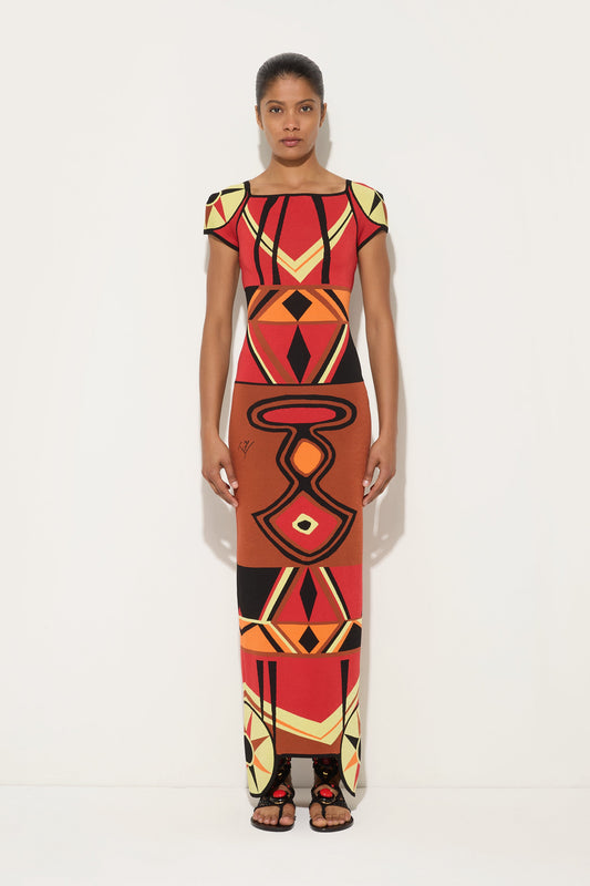 Jacquard fitted dress