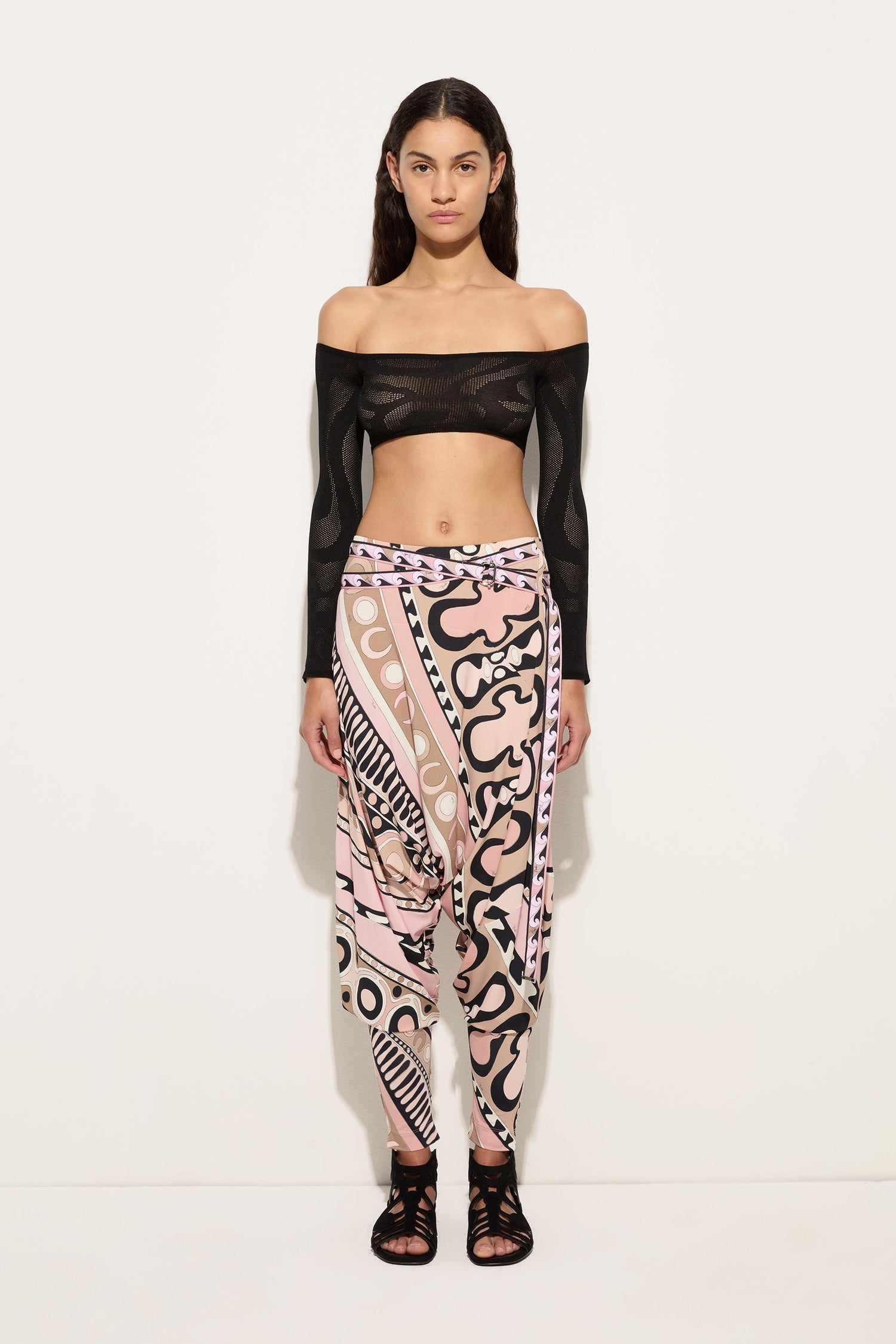 Cropped jacquard Marmo Top