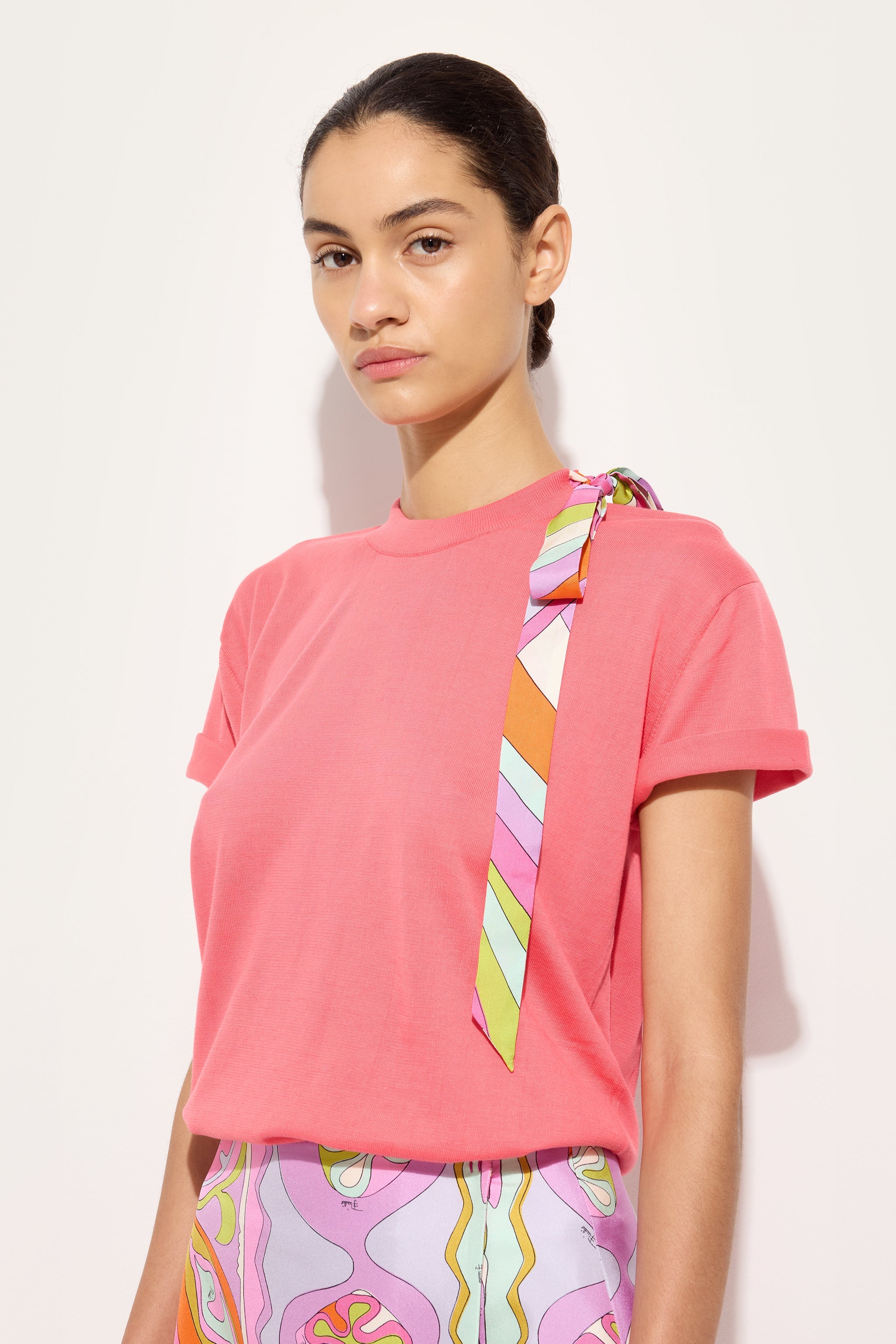 T-shirt with Scarf Detail – PUCCI