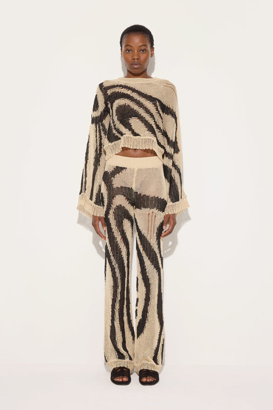 Marmo print Linen Pants