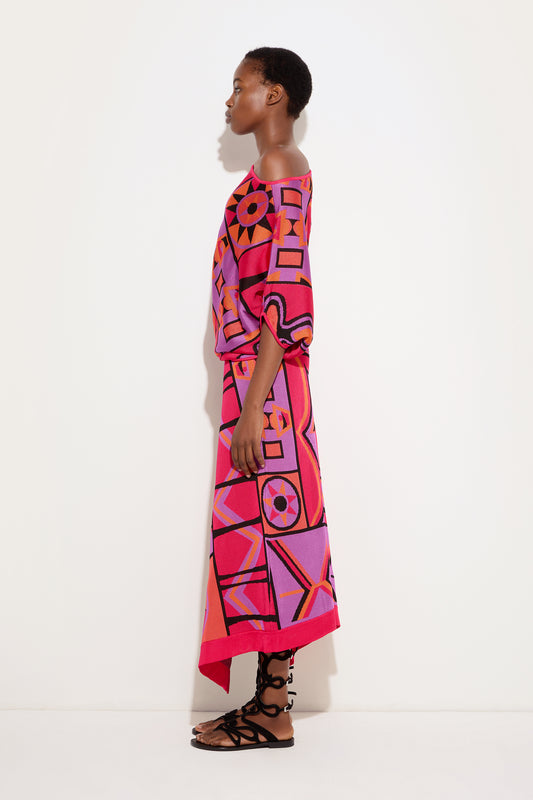 Jacquard Asymmetrical Skirt