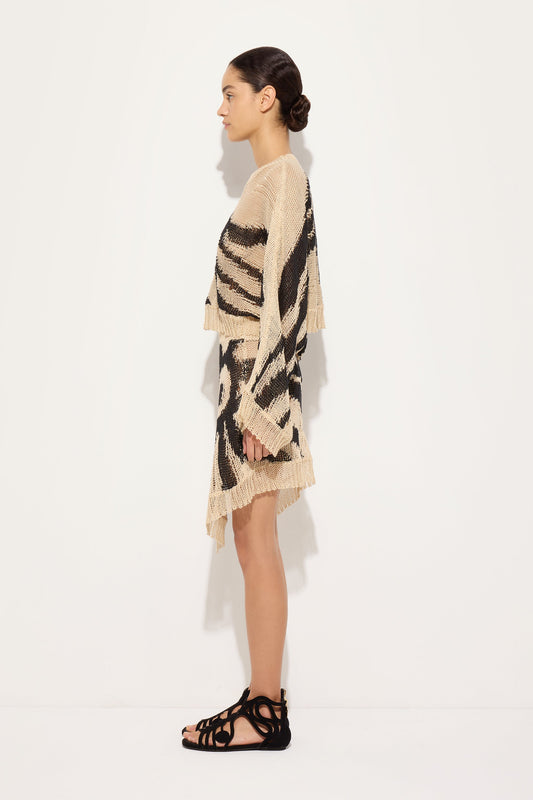 Linen Long Dress with Asymmetrical Skirt – PUCCI