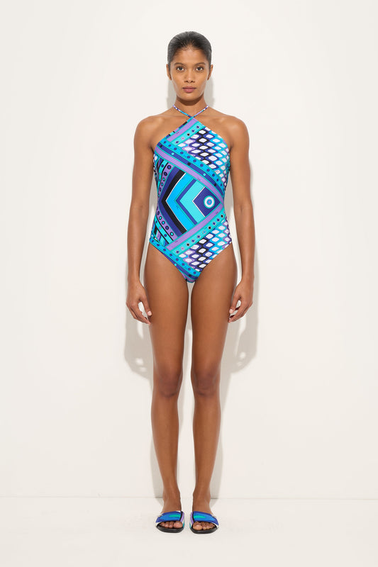Vivara Print Cross-Strap Swimsuit