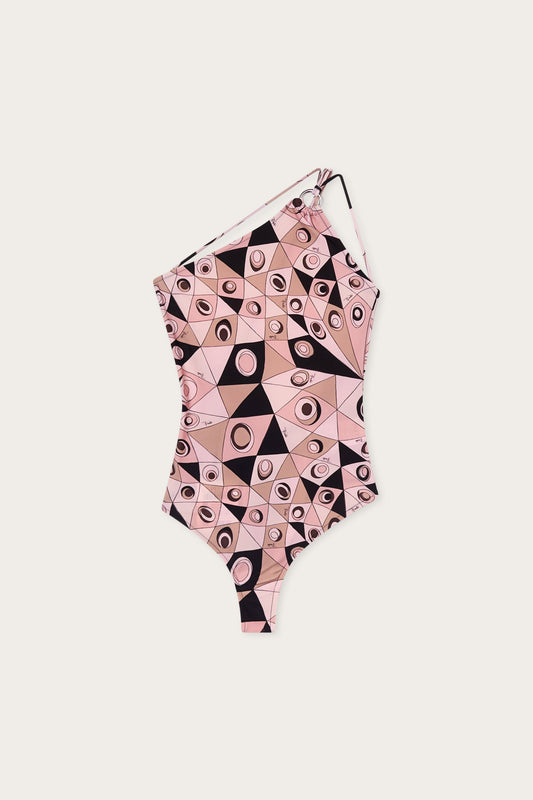 Occhi Print One-Shoulder Swimsuit