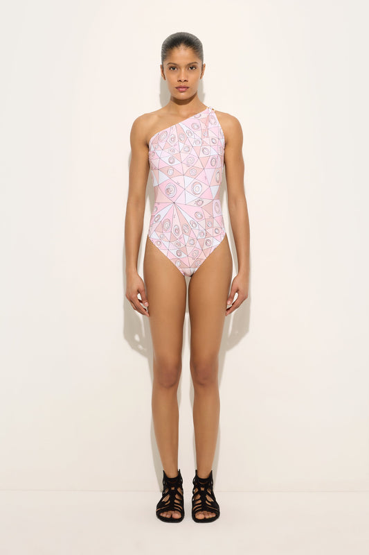 Occhi Print Asymmetrical One-Piece Swimsuit