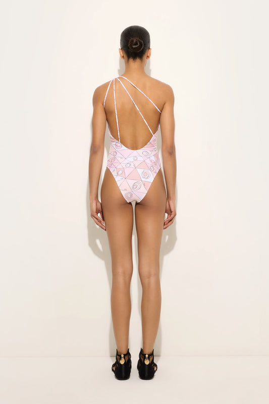 Occhi Print Asymmetrical One-Piece Swimsuit