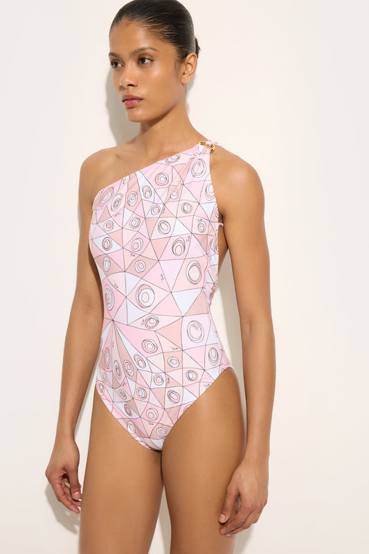 Occhi Print Asymmetrical One-Piece Swimsuit