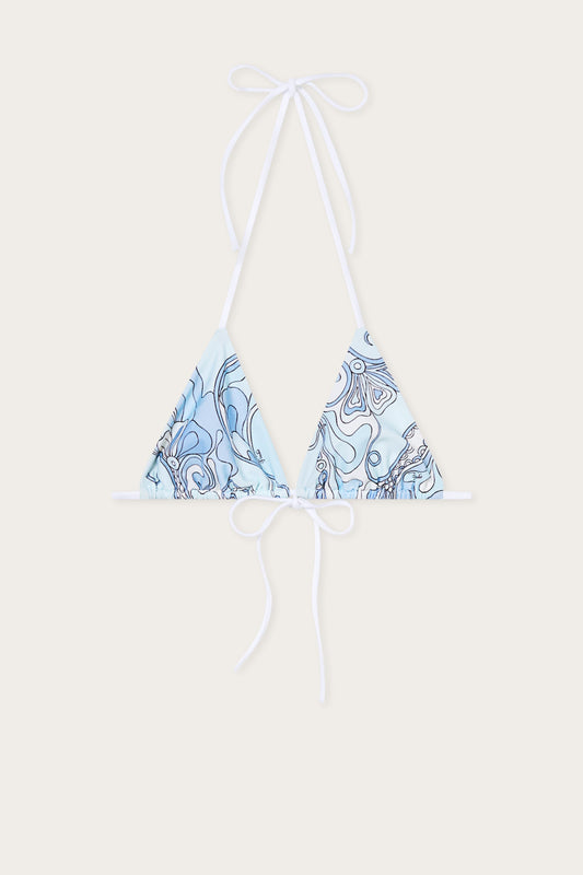 Orchidee Print Triangle Bikini Top