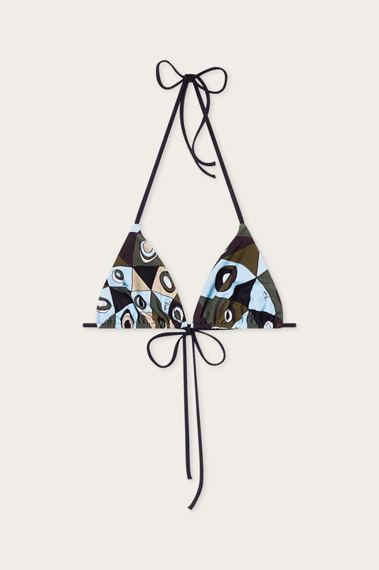 Occhi Print Triangle Bikini Top