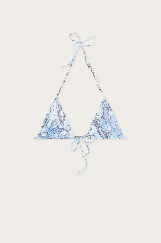 Orchidee Print Triangle Bikini Top