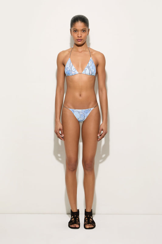 Orchidee Print Triangle Bikini Top