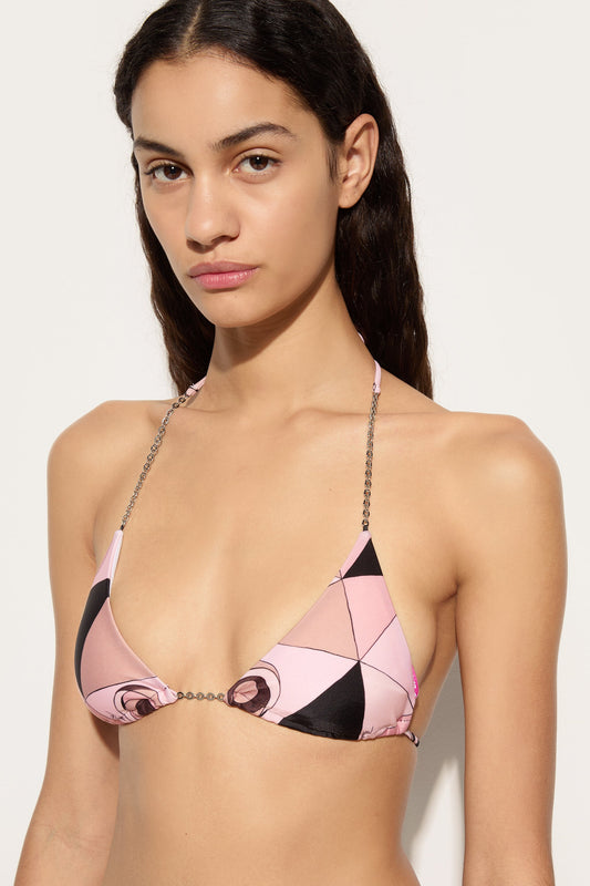 Occhi Print Triangle Bikini Top
