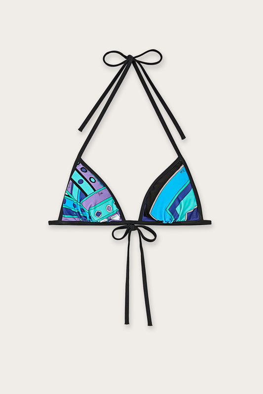 Top Bikini a Triangolo in Stampa Vivara