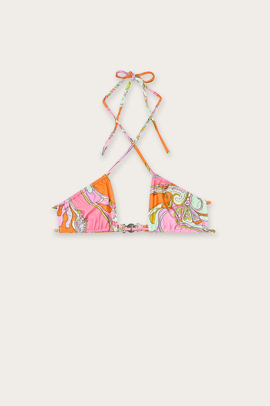 Orchidee Print Bikini Top