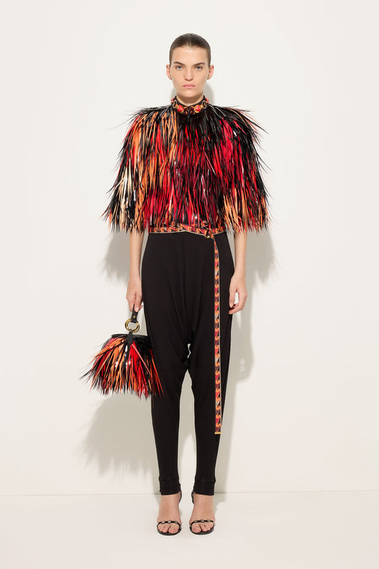 Embroidered Cape Jacket