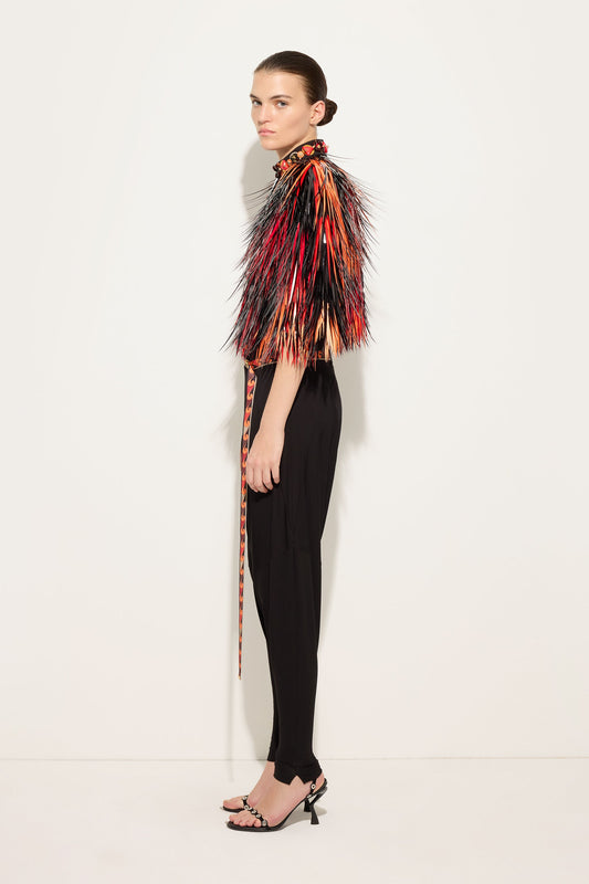 Embroidered Cape Jacket