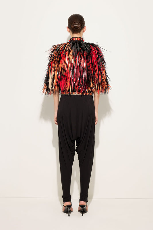 Embroidered Cape Jacket