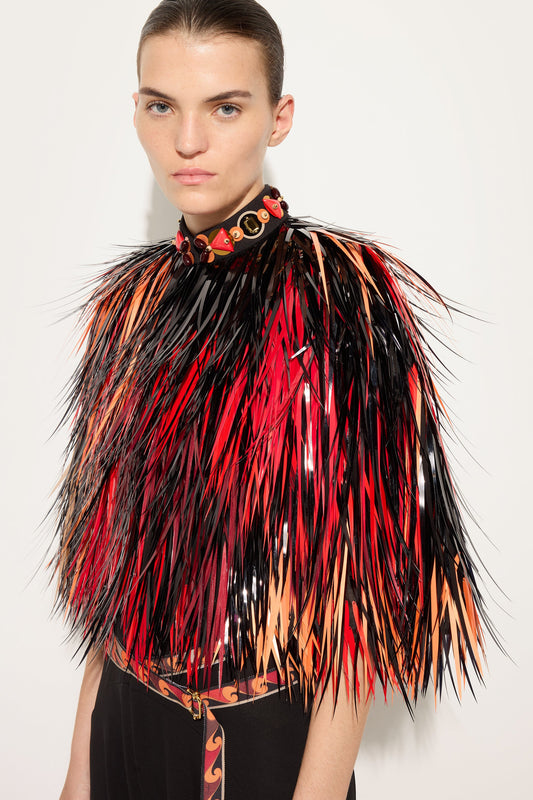 Embroidered Cape Jacket