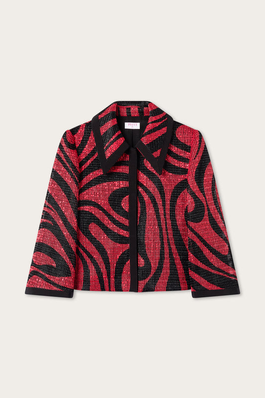 Giacca Caban in Raffia Stampata