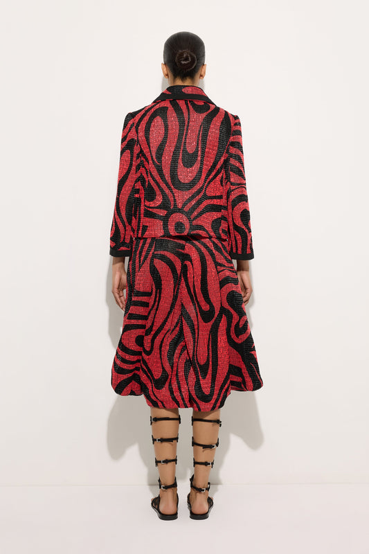 Giacca Caban in Raffia Stampata