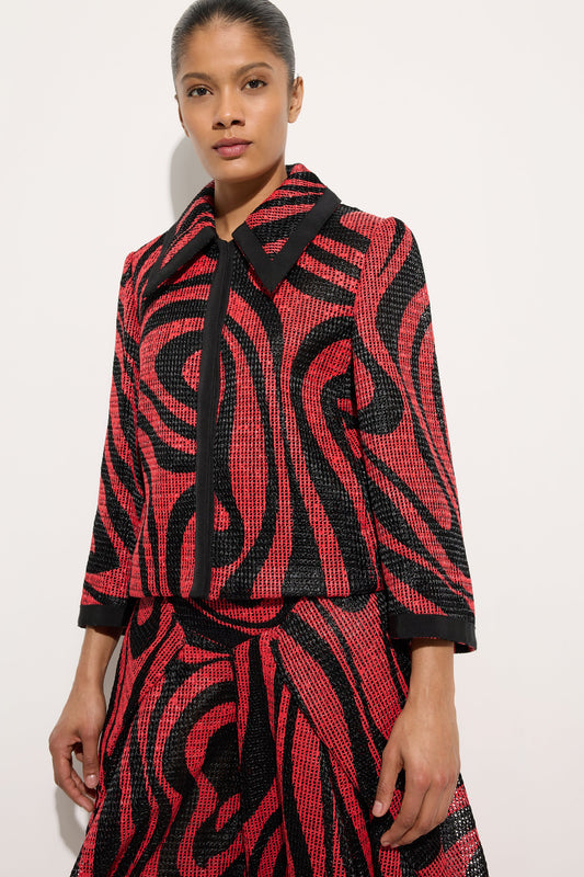 Giacca Caban in Raffia Stampata