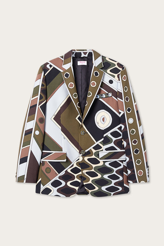 Vivara Print Oversized Jacket in Cool Wool