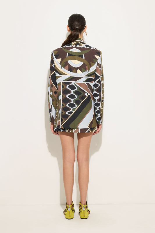 Vivara Print Oversized Jacket in Cool Wool