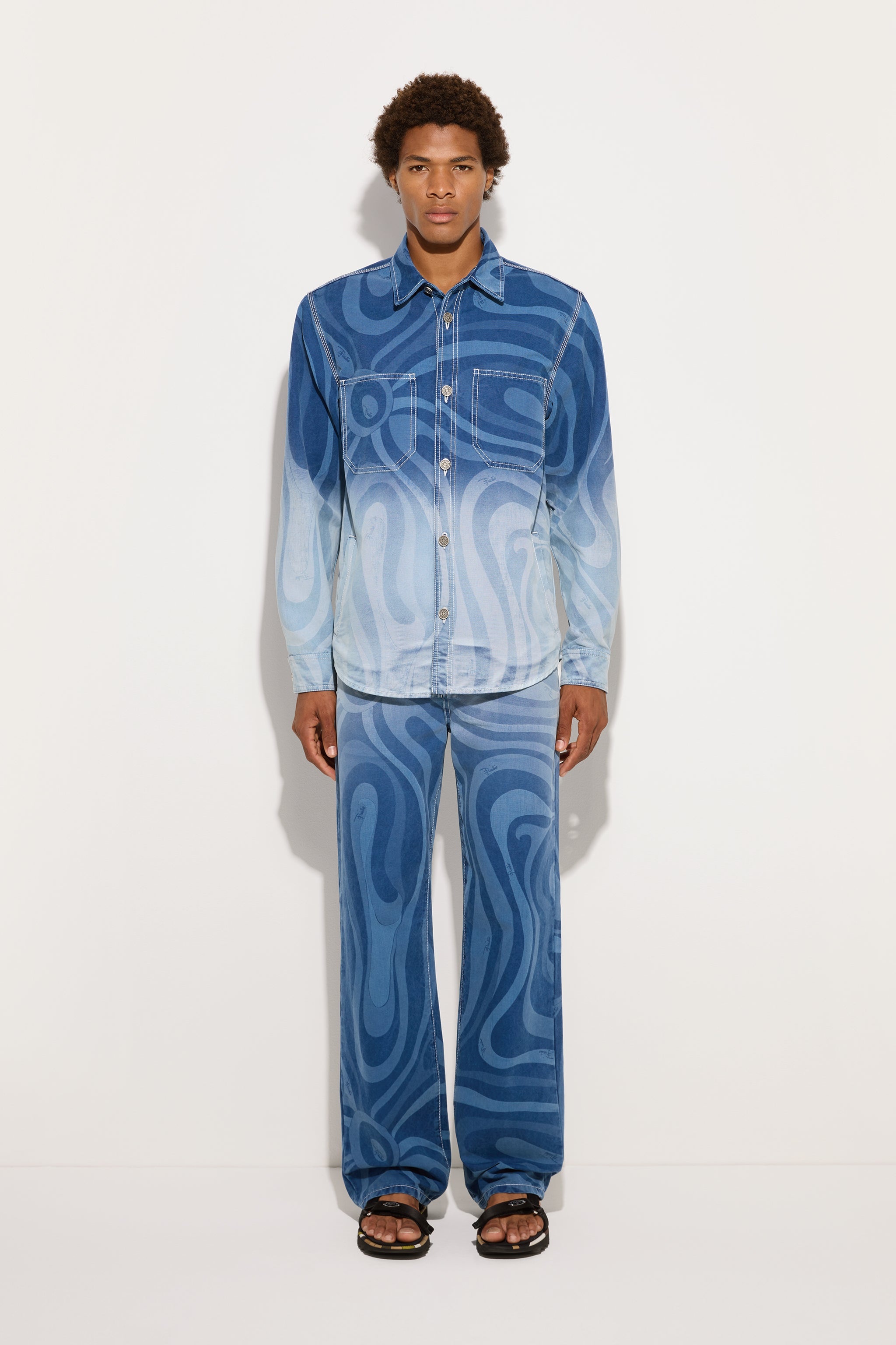 Marmo Print Oversized Denim Jacket – PUCCI