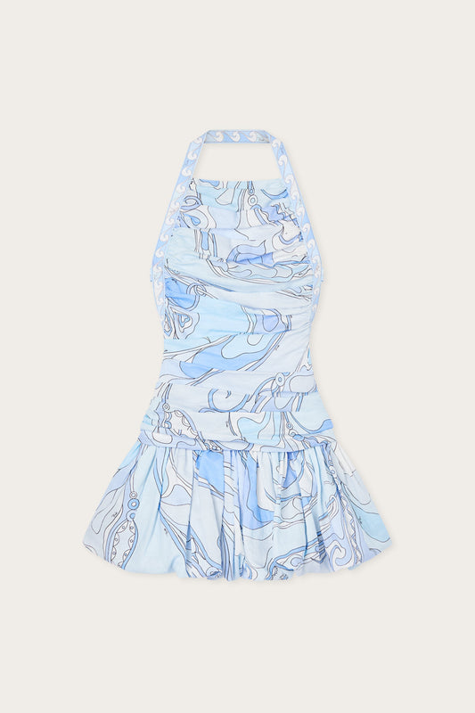 Orchidee Print Balloon Dress