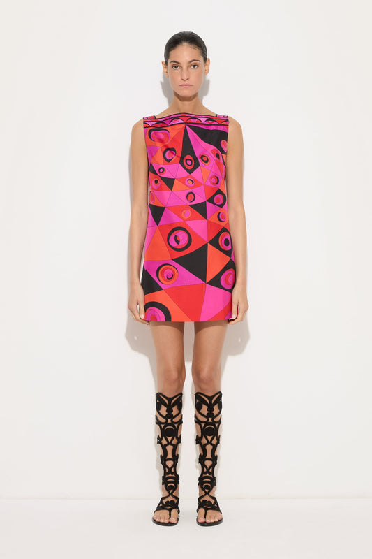 Abito in Seta in Stampa Occhi