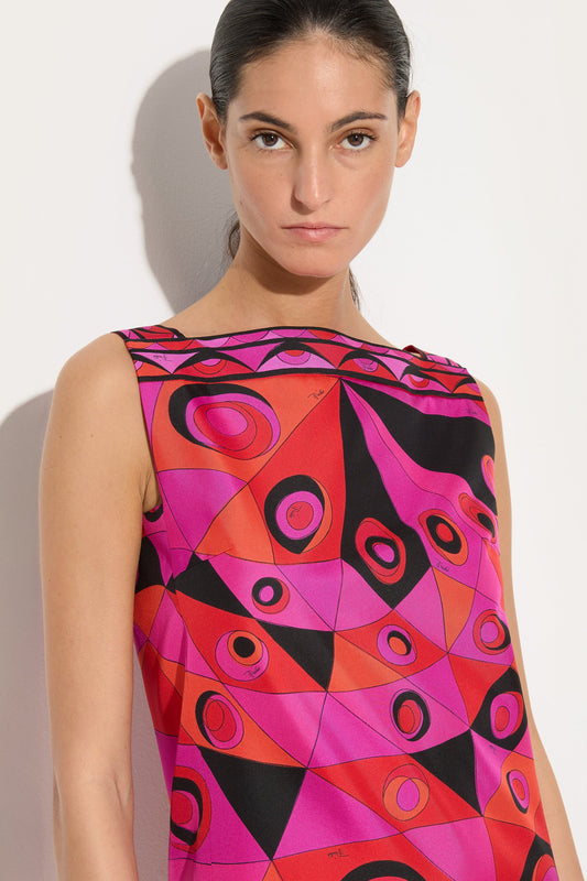 Abito in Seta in Stampa Occhi