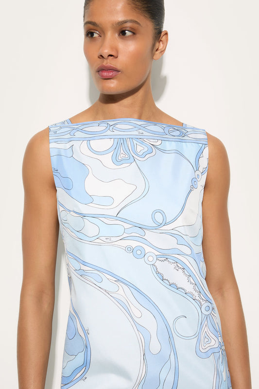 Orchidee Print Silk Dress