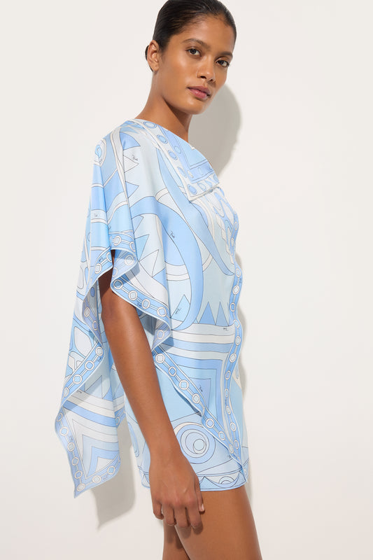 Occhi and Vivara Print Asymmetrical Silk Dress