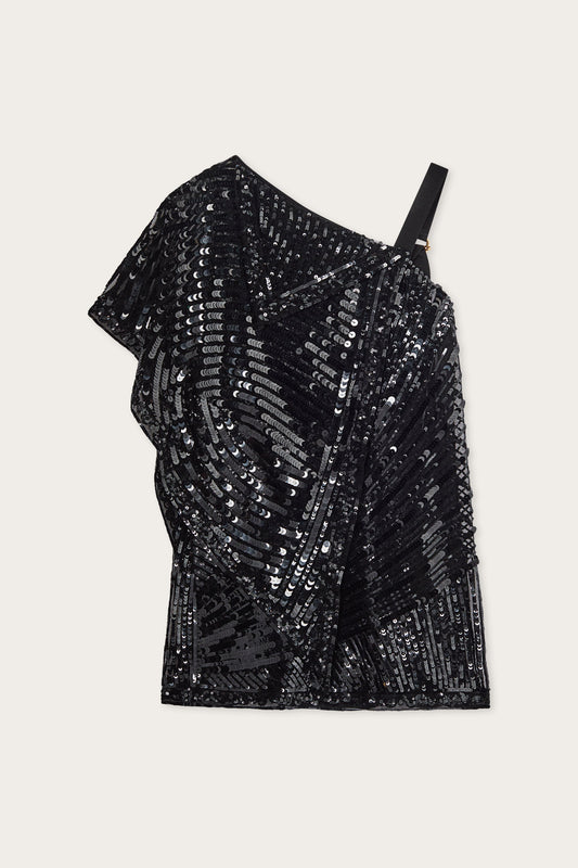 Abito Asimmetrico Ricamato