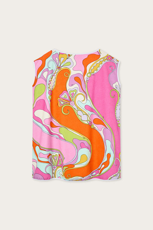 Orchidee Print Cotton Terry Dress