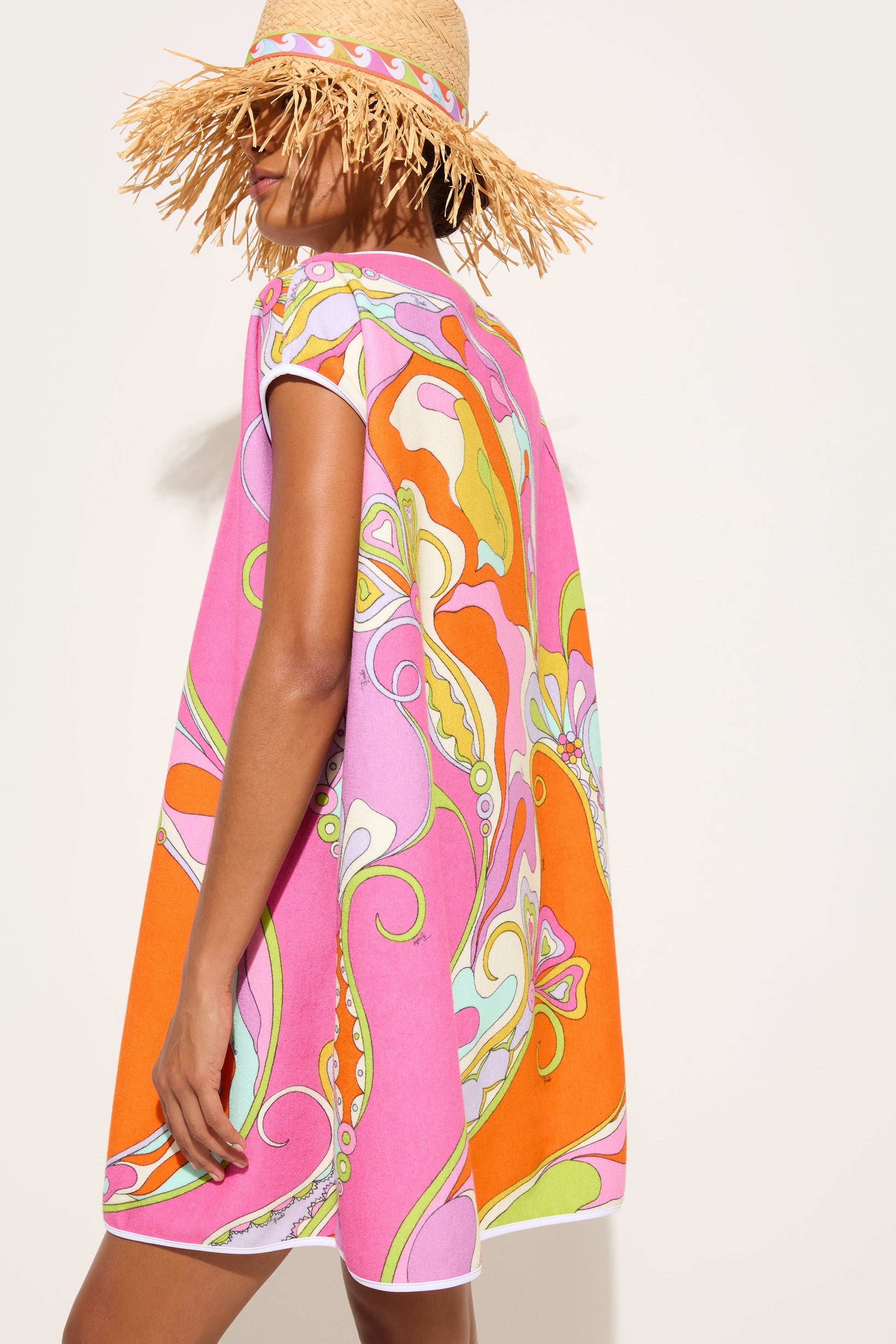 Pucci - Orchidee Print Cotton Terry Dress - Size: 40 - Multicolor
